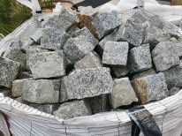Granit Pflastersteine 8/11 gespalten grau / gelb  für Haßberge bestellen